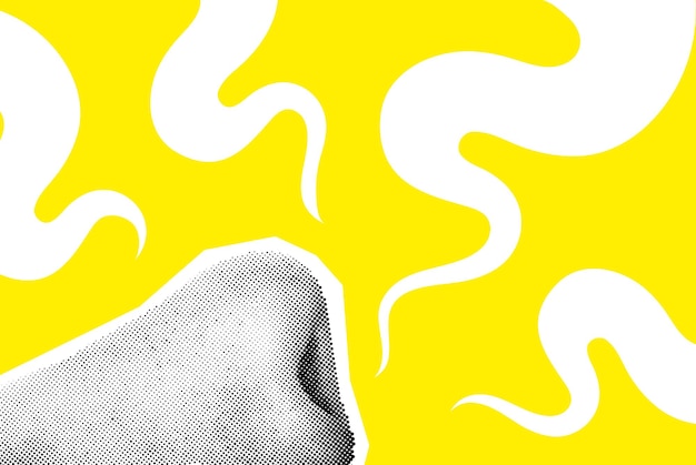 Human Nose Breathes In Odors Vector Collage Illustration With Halftone Object