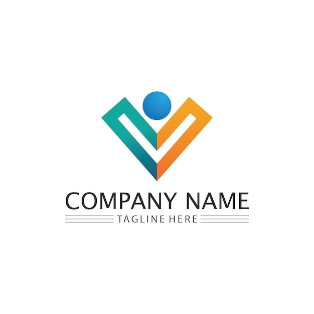 Human and people logo design Community care icon and vector group