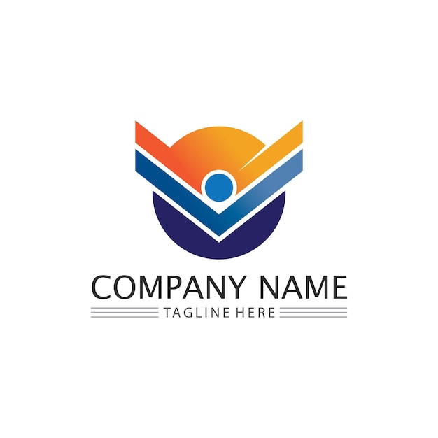 Human and people logo design Community care icon and vector group