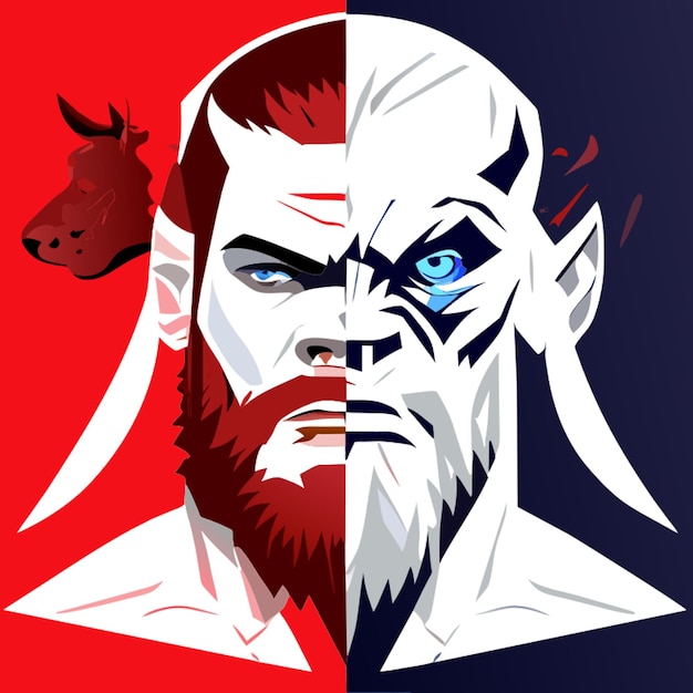 the human race and the beast race vector illustration