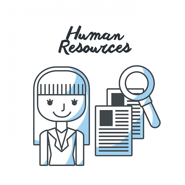 human resources flat line icons