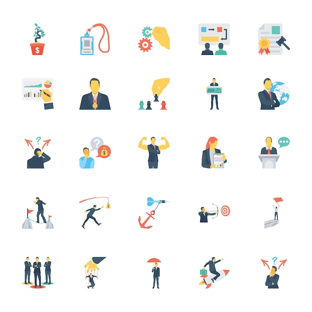 Human Resources and Management Colored Icons 0