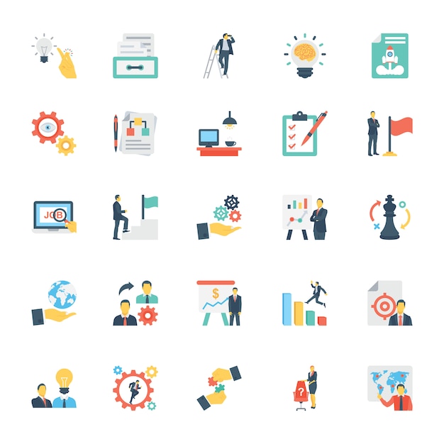 Human Resources and Management Colored Icons 