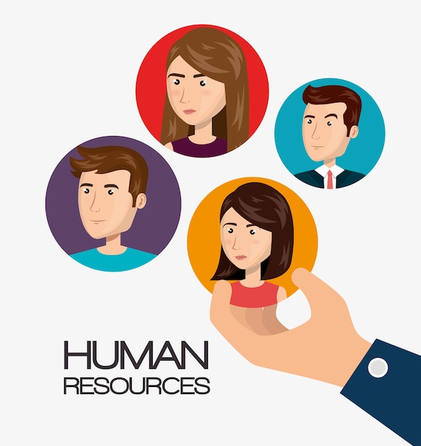 human resources recruit hired design isolated 