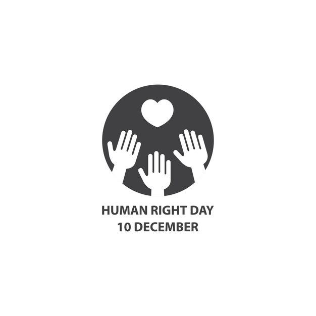 Human right day, 10 december. Vector logo icon template