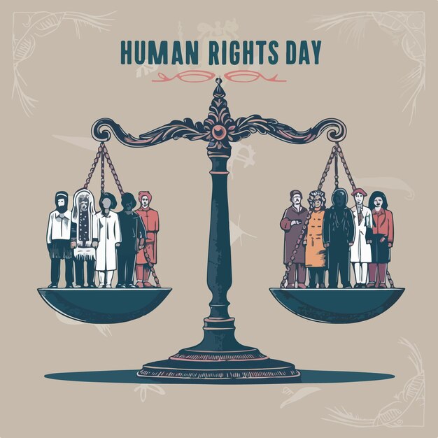 Vector human rights day illustration