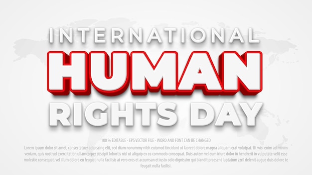 Human rights editable text effect template