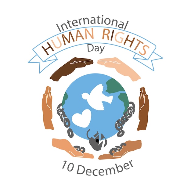 Human rights international day 10 December vector illustration