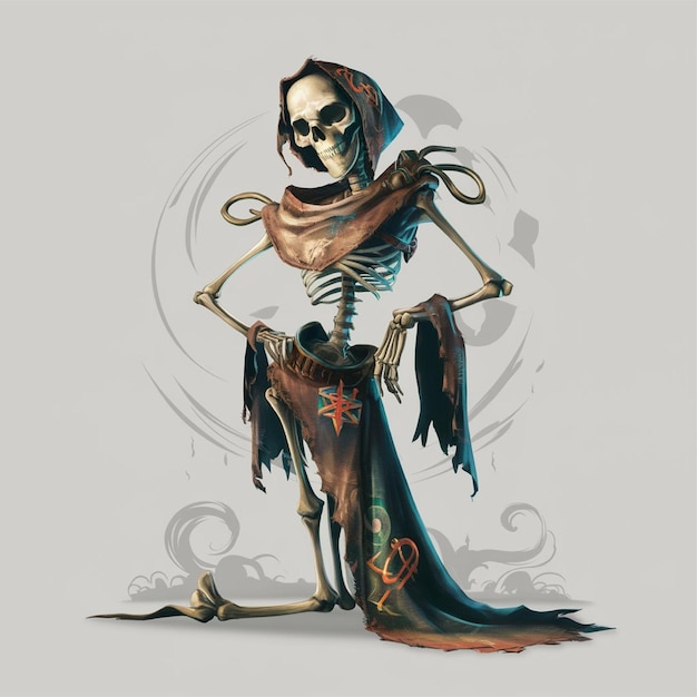 Vector human skeleton body part with halloween