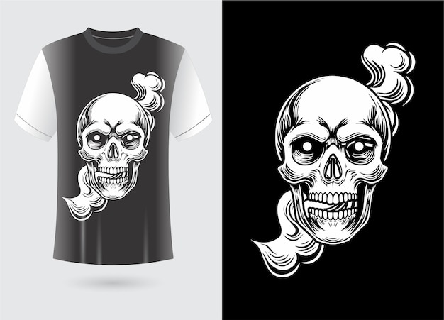 Human Skull T Shirt Design Template