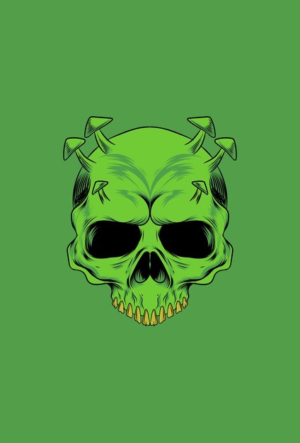 Human skull with mold vector illustration