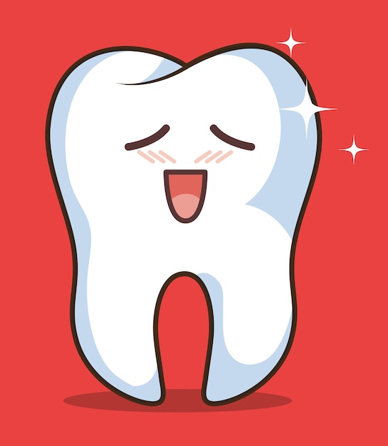 human tooth character icon 