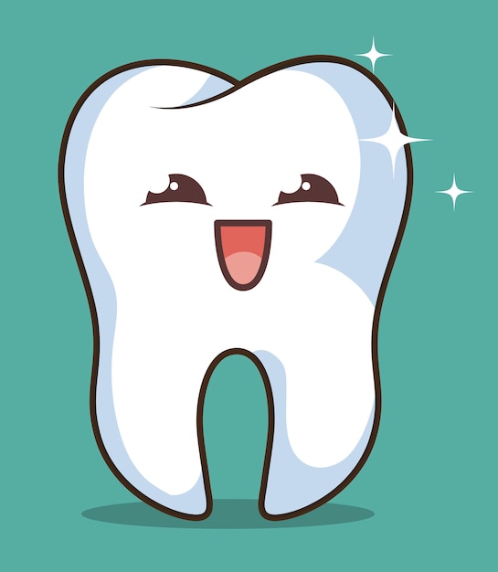 human tooth character icon 