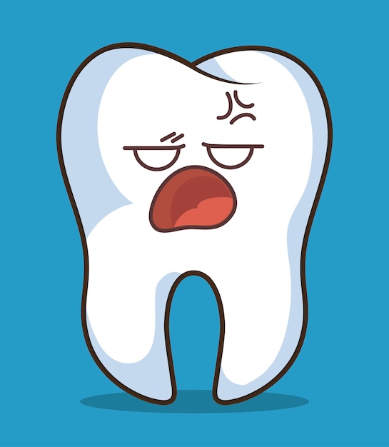 human tooth character icon 