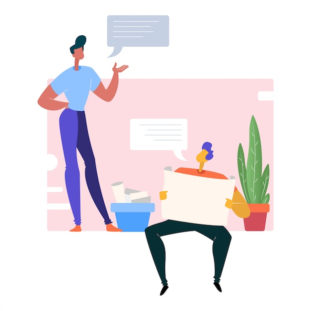 Human with speech bubbles Illustration