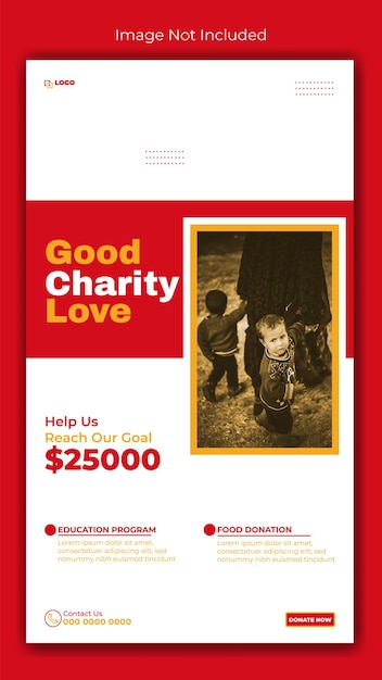 Vector humanitarian charity ads instagram story template design