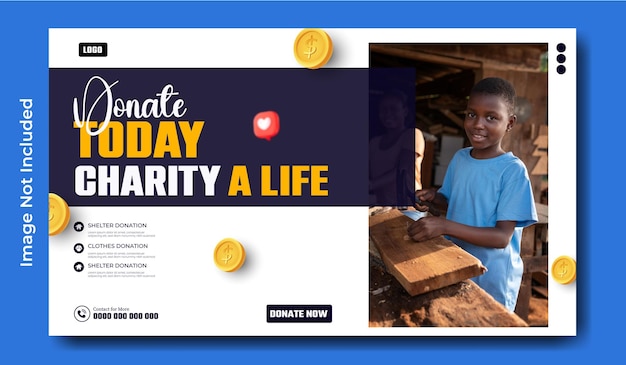 Humanitarian Charity Web Banner Template Design