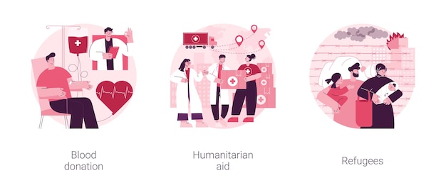 Humanitarian help abstract concept vector illustrations