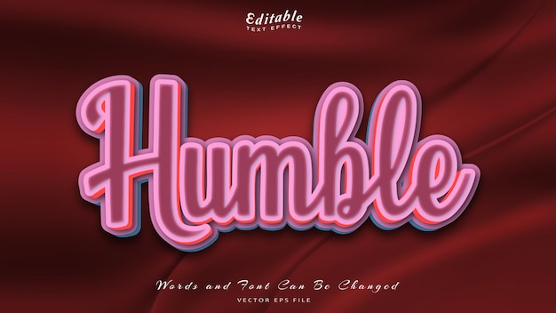 humble editable text effect free font