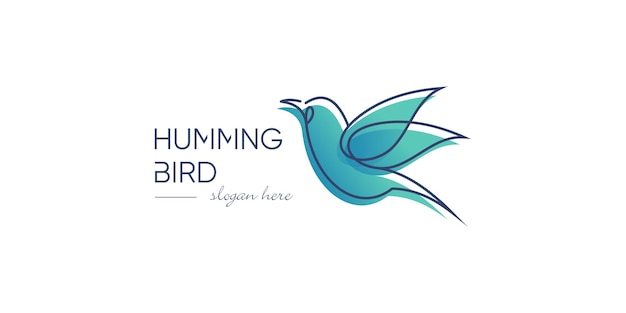 Humming bird logo design vector creative abstract