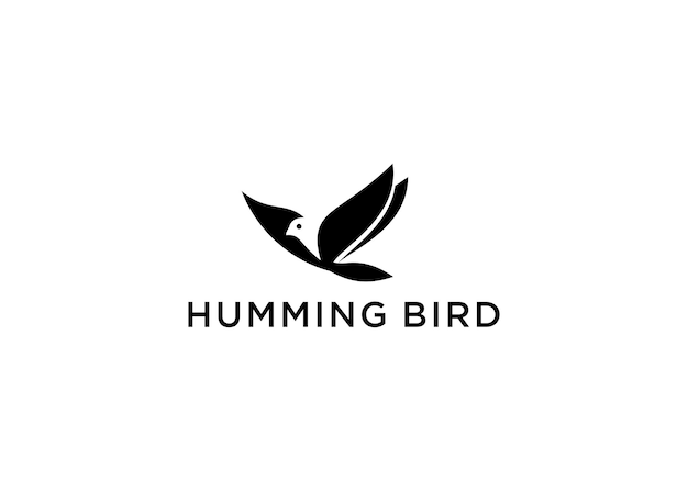 humming bird logo design vector illustration