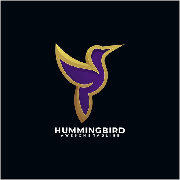 Hummingbird abstract logo design template