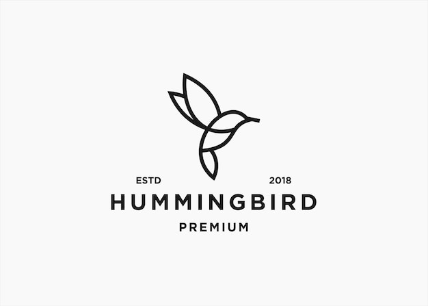 hummingbird logo design vector silhouette illustration