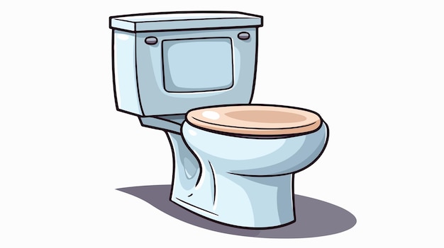 Vector humorous cartoon doodle of closed toilet