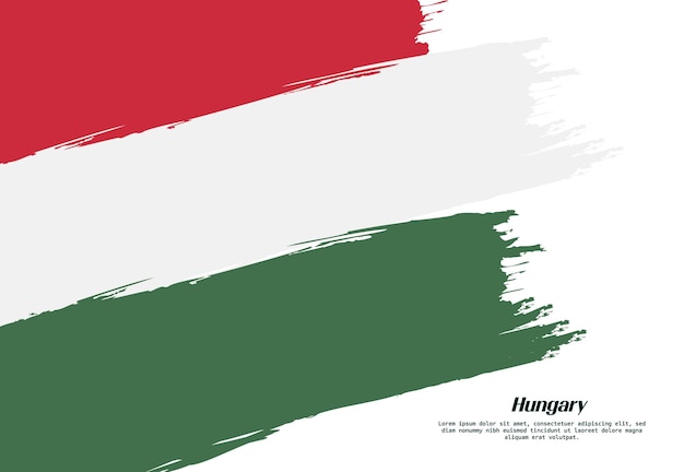 Hungary flag brush concept Flag of Hungary grunge style banner background