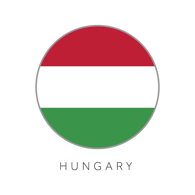 Hungary flag round circle vector icon