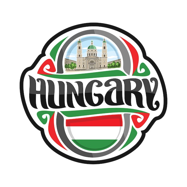 Hungary Sticker Flag Logo Badge Travel Souvenir Illustration