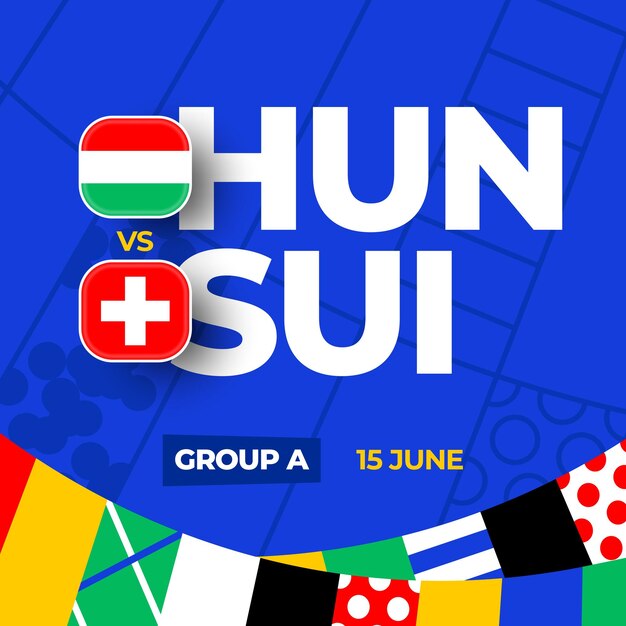 Hungary vs Switzerland football 2024 match versus 2024 group stage championship match versus teams intro sport background championship competition