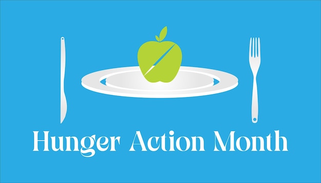 Hunger action month observed each year during September Vector illustration on the theme of