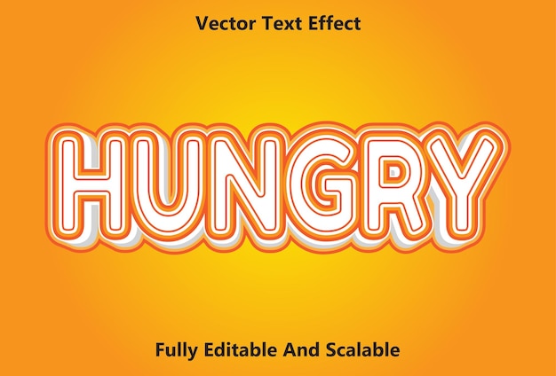 Hungry text effect with orange color editable