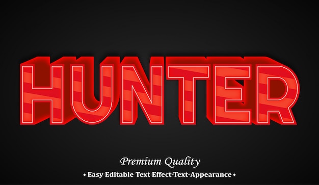 Hunter 3d font style effect