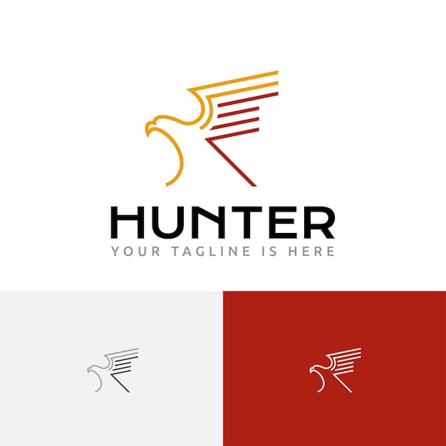 Hunter Eagle Falcon Hawk Abstract Line Logo