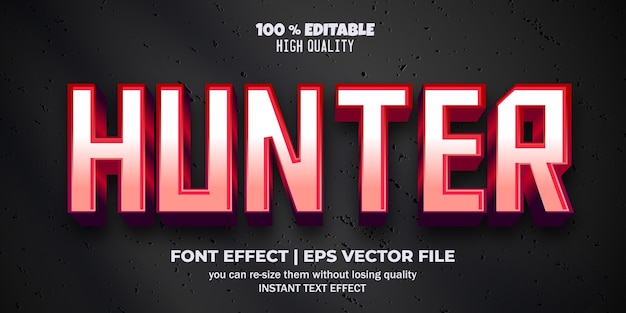 Hunter editable text effect