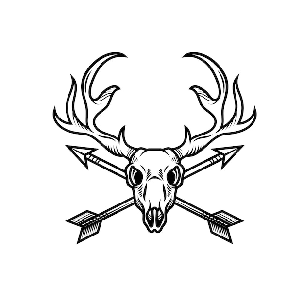 hunter Logo design deer skull