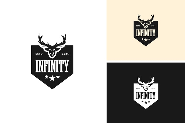 Vector hunting deer logo design vector illustration template idea