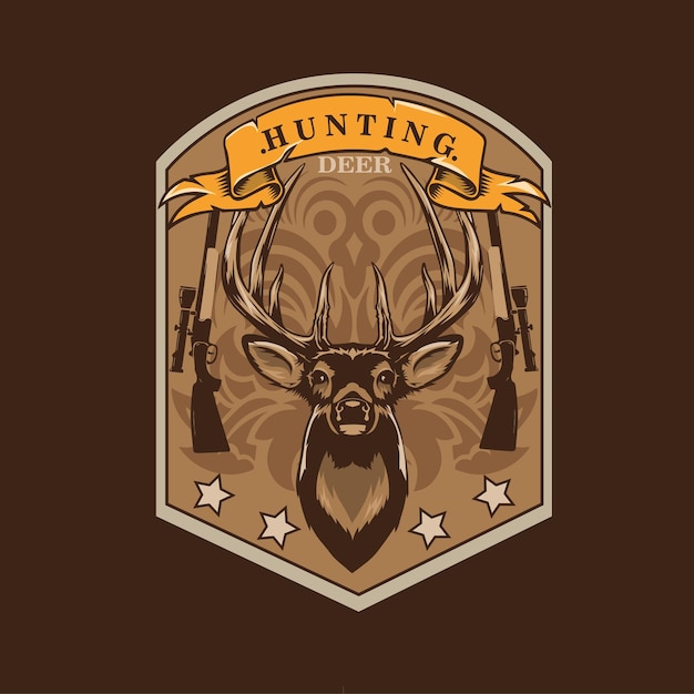 Vector hunting deer vector illustration