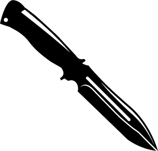 Hunting Knife Isolated Icon in Flat Style Vector Illustration