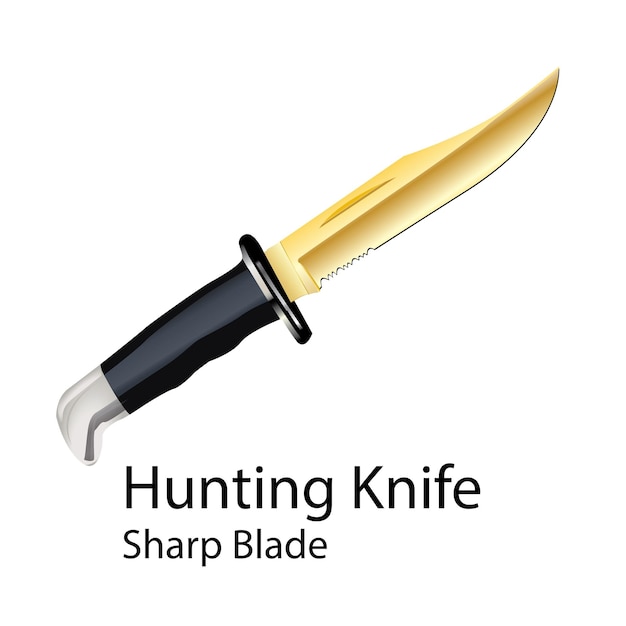 Hunting Knife Sharp blade Illustraion vector based drawing