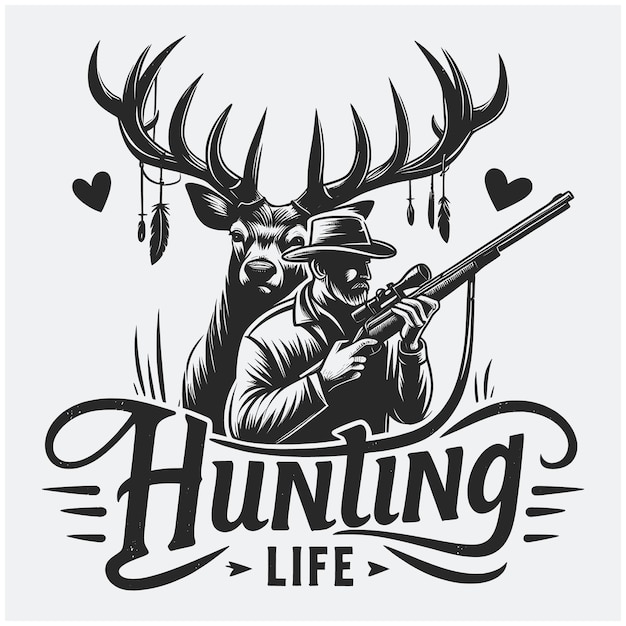 Hunting Life svg vector silhouette file Hunting Life Hunting sve Silhouette Hunting Season