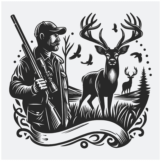 Hunting Life svg vector silhouette file Hunting Life Hunting sve Silhouette Hunting Season