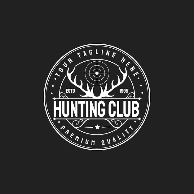 Hunting retro vintage logo design