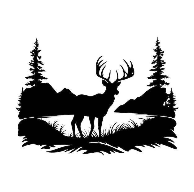 Hunting silhouette illustration