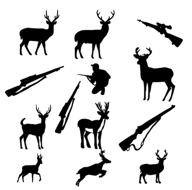 Hunting silhouette Vector illustration