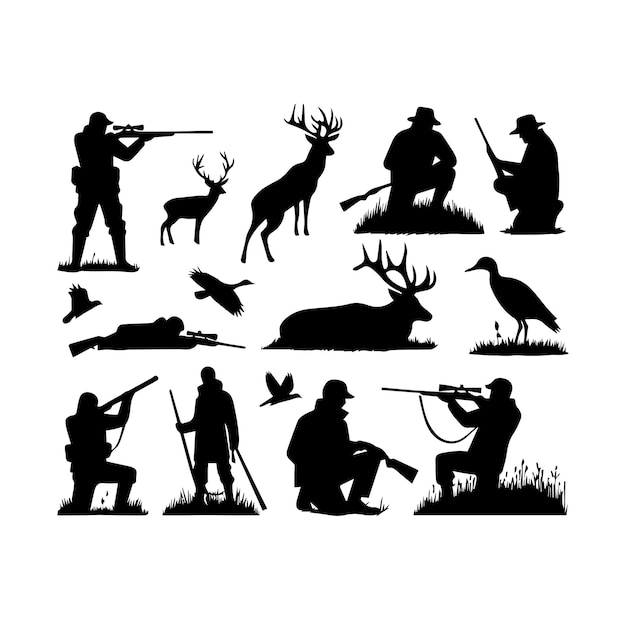 Hunting Silhouettes Vector