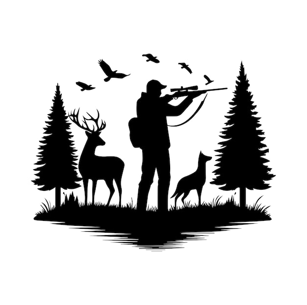 Vector hunting silhouettes vector