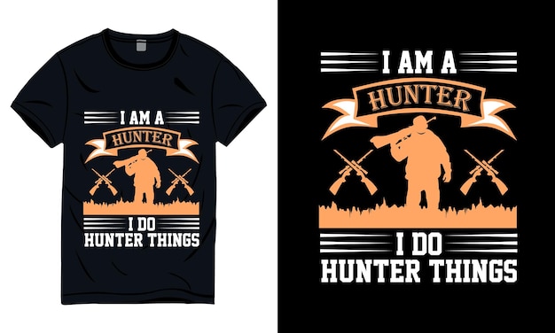 Hunting typography and graphic t shirt design